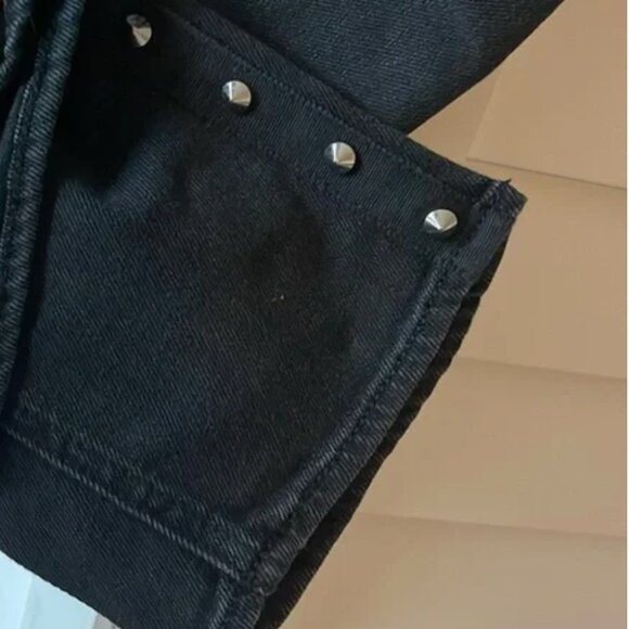 Zadig and Voltaire cropped elios spikes button fly black jeans (sz FR 25) - Picture 5 of 12